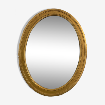 Miroir en bois ovale biseauté France décoration française 36cm