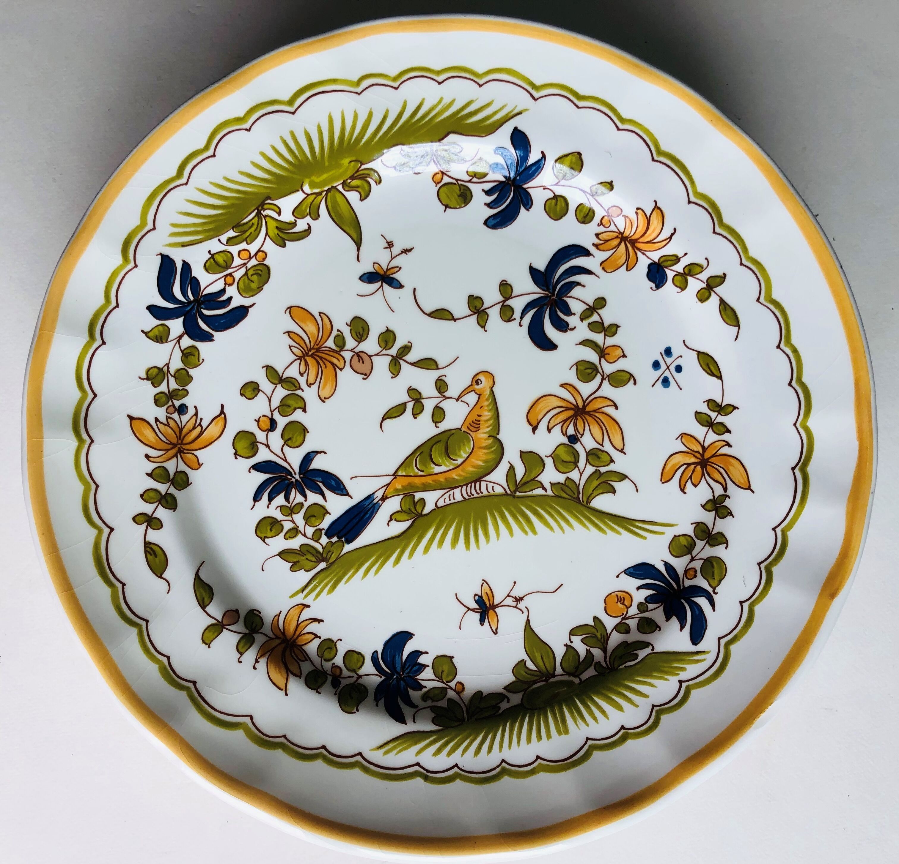 6 plates in Moustiers earthenware