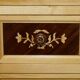 Paire de commodes hautes en bois dur, noyer et marbre