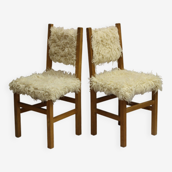 pair of fur chairs for chalet