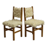 pair of fur chairs for chalet