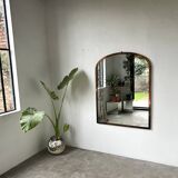 Large antique mercury mirror in copper-plated metal, 1930