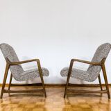 Paire de fauteuils vintage restaurés, tissu par Kvadrat, 1960