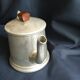 Aluminum coffee maker (3/4l) and handles in red bakelite circa 1950