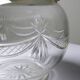 Pot/bowl with a bubble design, antique engraved crystal from Bohemia and silver-plated metal, 1920-1940.