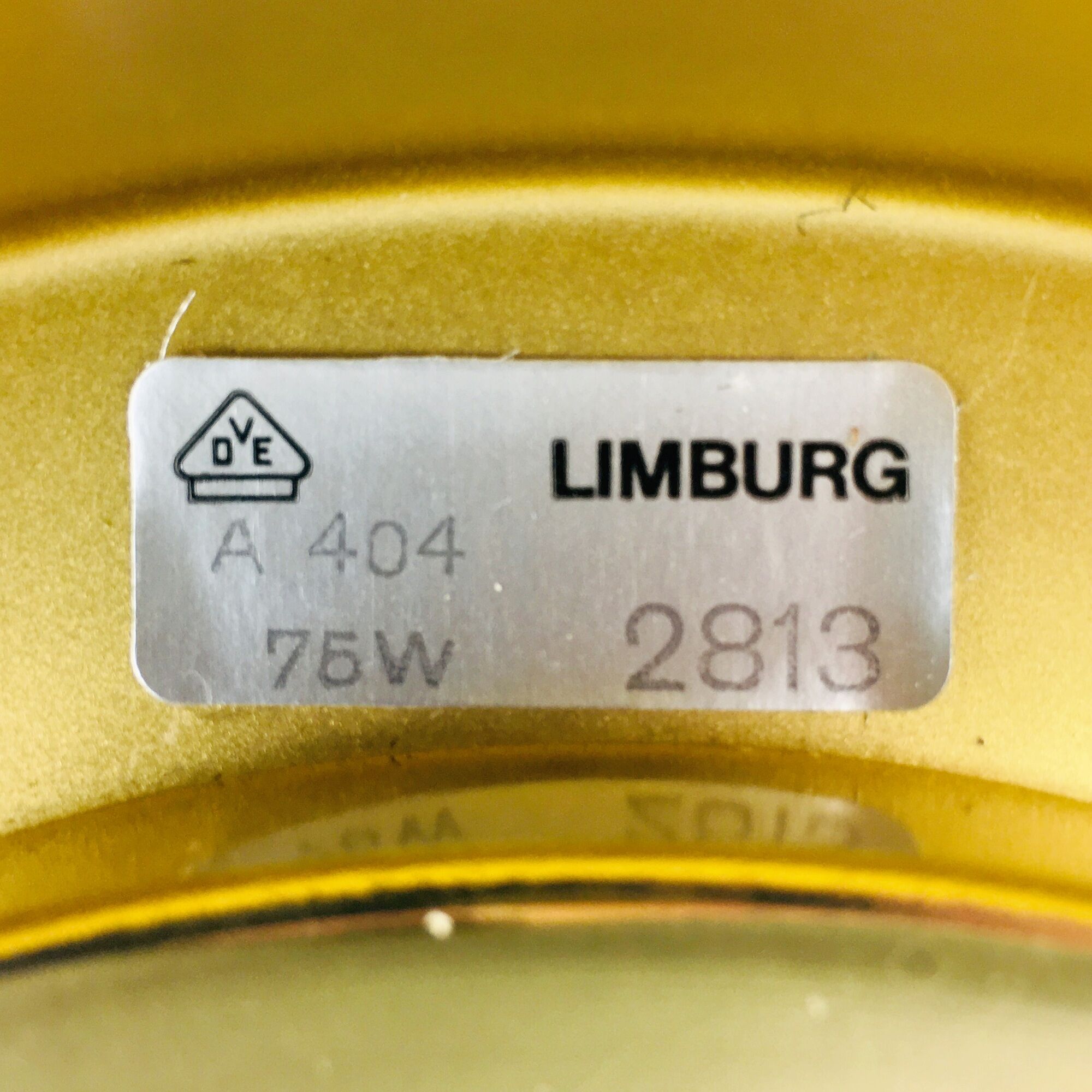 Mid-Century Minimalist Flush Mount/Ceiling Lamp in Glass and Iron from Limburg, Germany, 1960s