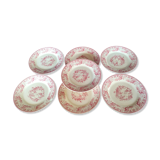 7 assiettes à dessert de la faïencerie Gien