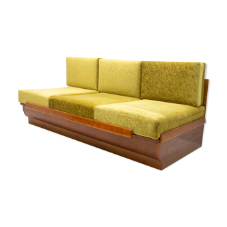 mid century sofabed in walnut by jindrich halabala for up zavody, 1950´s