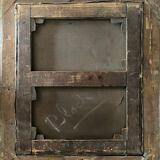 HST painting "Portrait of a young woman with a red bow" 19th century for restoration