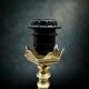Pied de lampe en laiton massif poli style bougeoir – années 50 60
