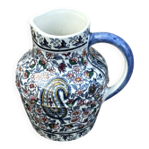 Pichet ancien / pot à lait / vase en faïence de Gien décor Cachemire