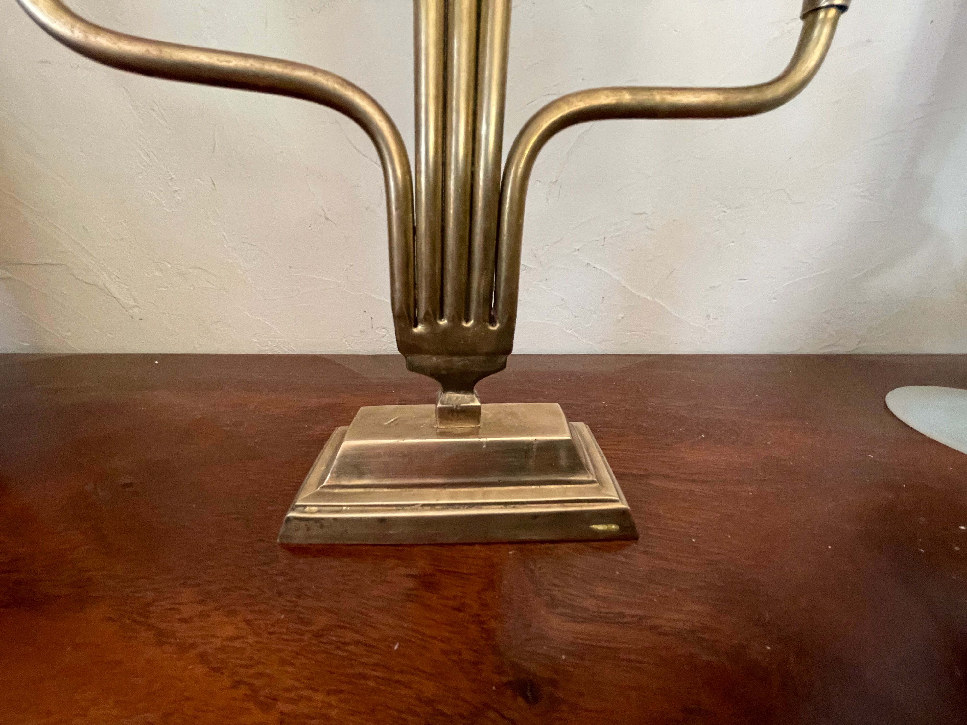 Art deco brass chandelier