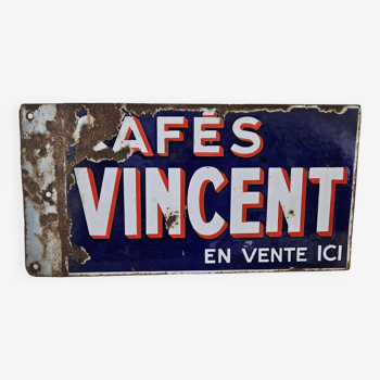 Café Vincent enameled plate
