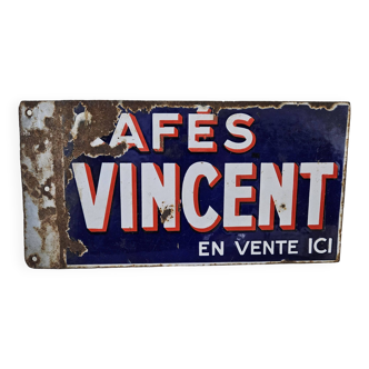 Plaque émaillée Café Vincent