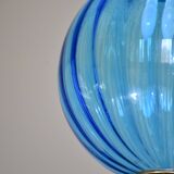 Set of 2 charming vintage Murano blue glass pendant lights, 1960