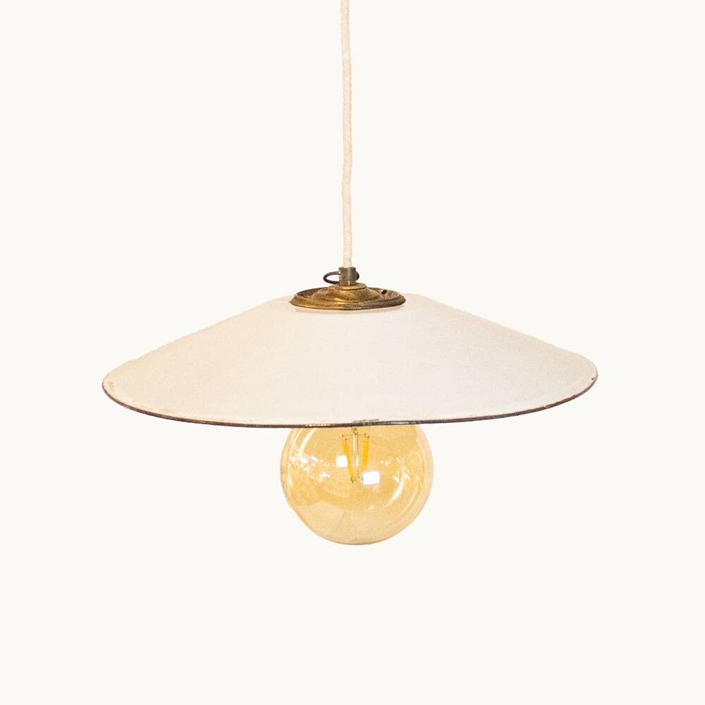 Suspension industrielle en métal blanc