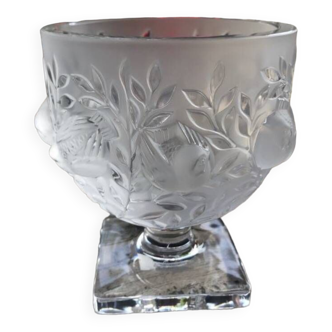 Old crystal bowl signed Lalique France - Elisabeth model