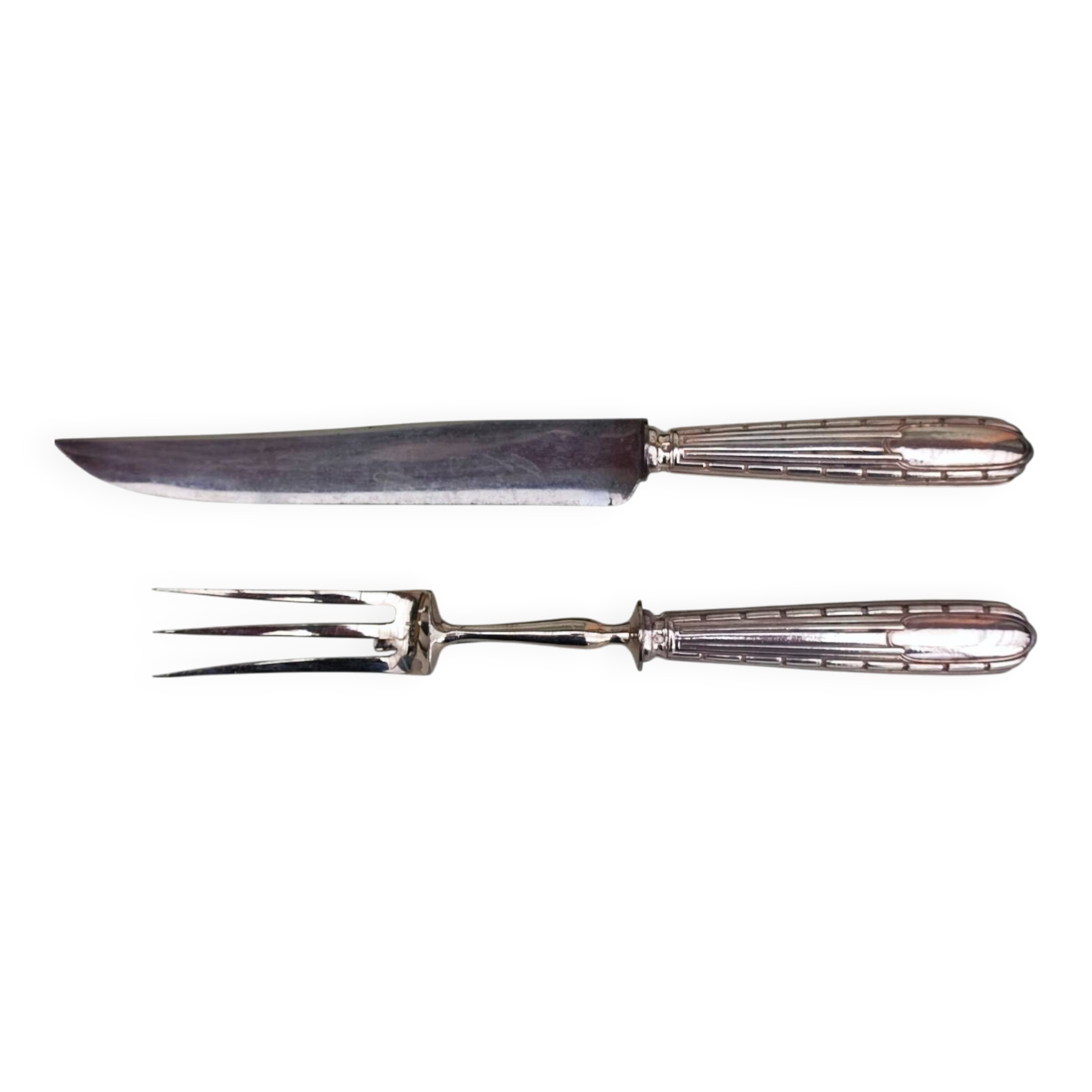 Silver carving knife and fork
