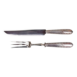 Silver carving knife and fork