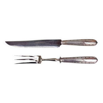 Silver carving knife and fork