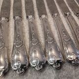 12 silver-plated dessert knives by silversmith Florian Frionnet, 21.2cm