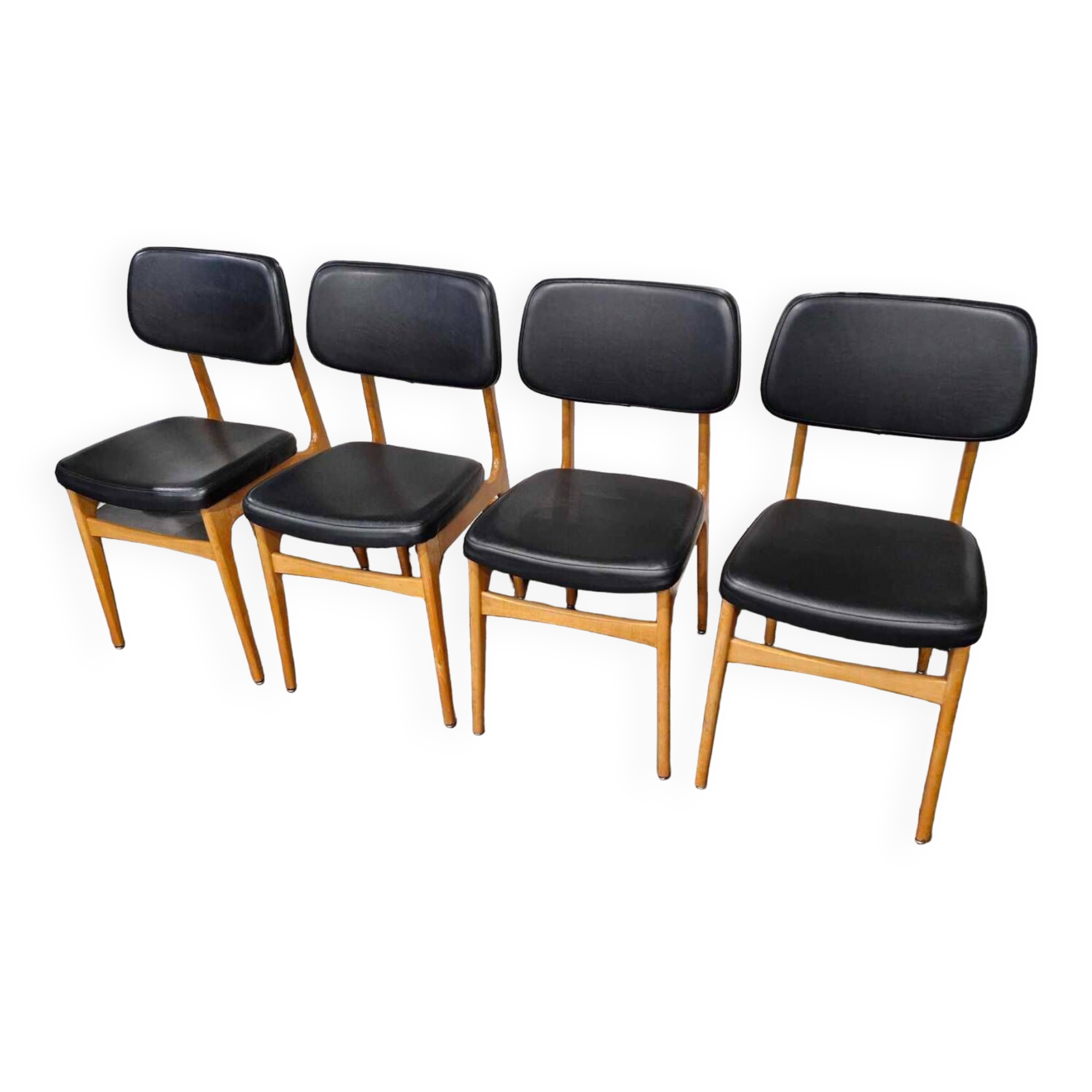 Series of 4 Scandinavian chairs, 1970s