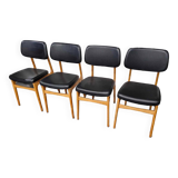 Series of 4 Scandinavian chairs, 1970s