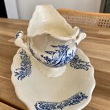 Blue iron earth gravy boat