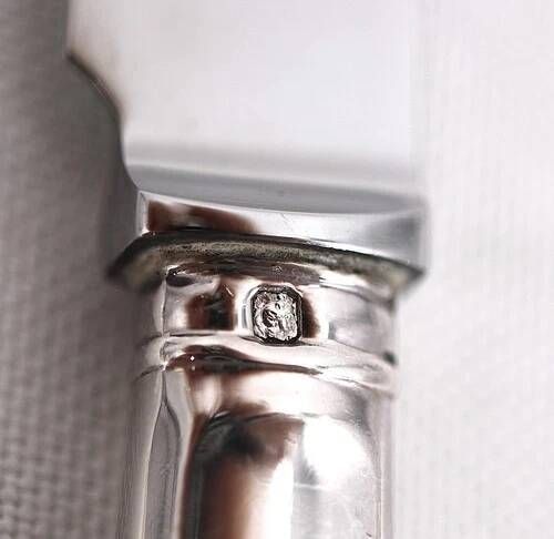 Cardeilhac, Christofle, 12 cheese knives, dessert, Minerva silver, Uniplat.