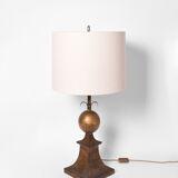 Pyramidal brass lamp, 1970s.