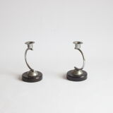 Art deco arc shaped candle stick holders 1930s