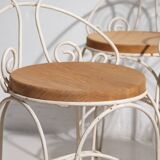 Anciennes chaises de jardin blanches (vers 1920). Ensemble de 4 pièces