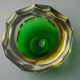 Vide pouch sommerso green and yellow by seguso, murano glass, italy, 1970