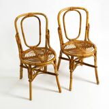 Pair of very beautiful rare original 1960s Italian bamboo chairs