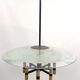 Curved glass disk chandelier. Italy 1950s