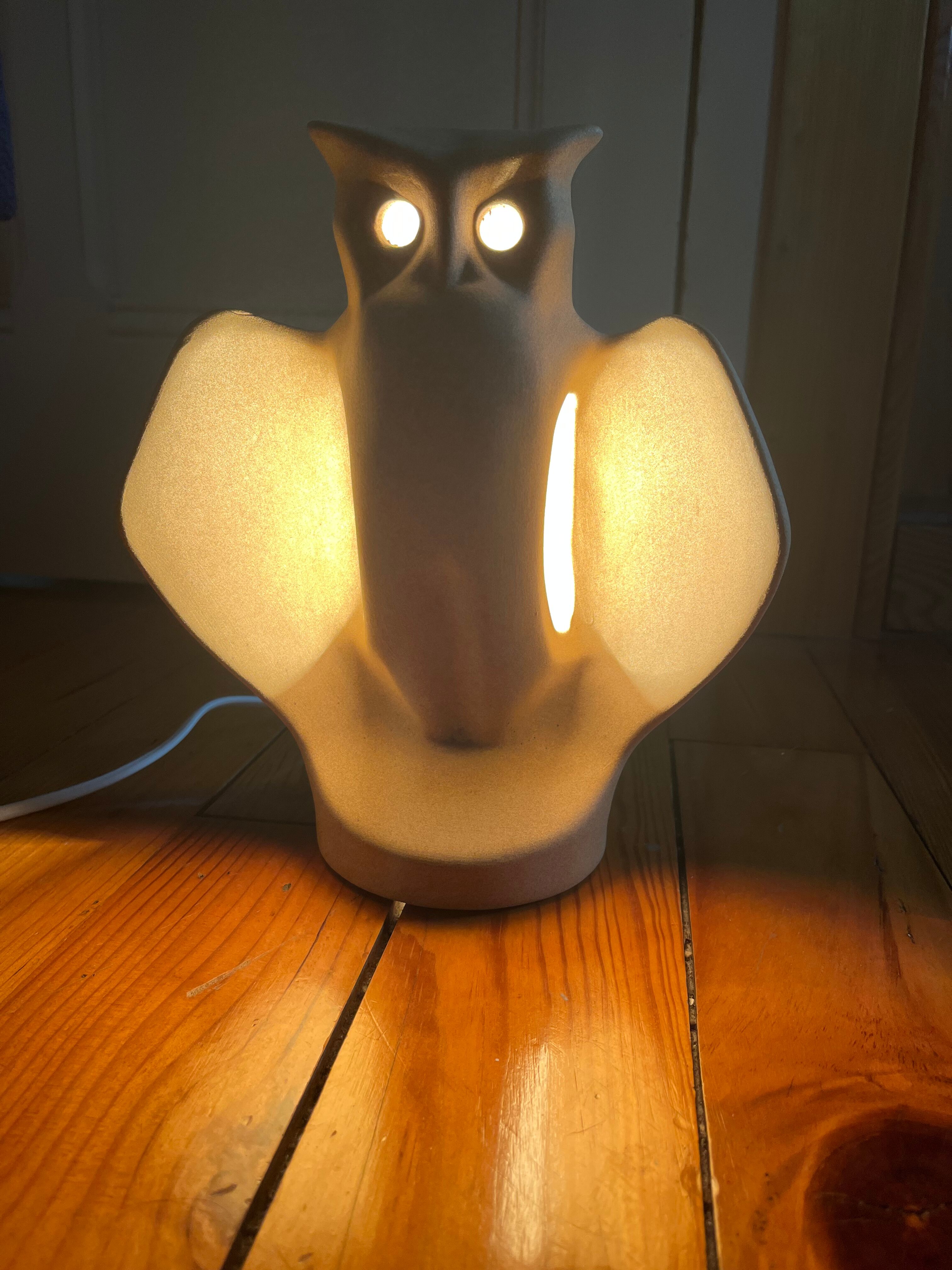 Owl ceramic lamp 70s