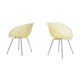 Set of two vintage fiber glass shell chairs