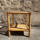 Bamboo and smoked glass side table, 1970s