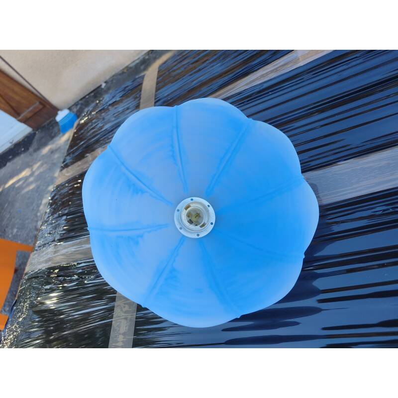 Vintage blue opaline glass pendant light