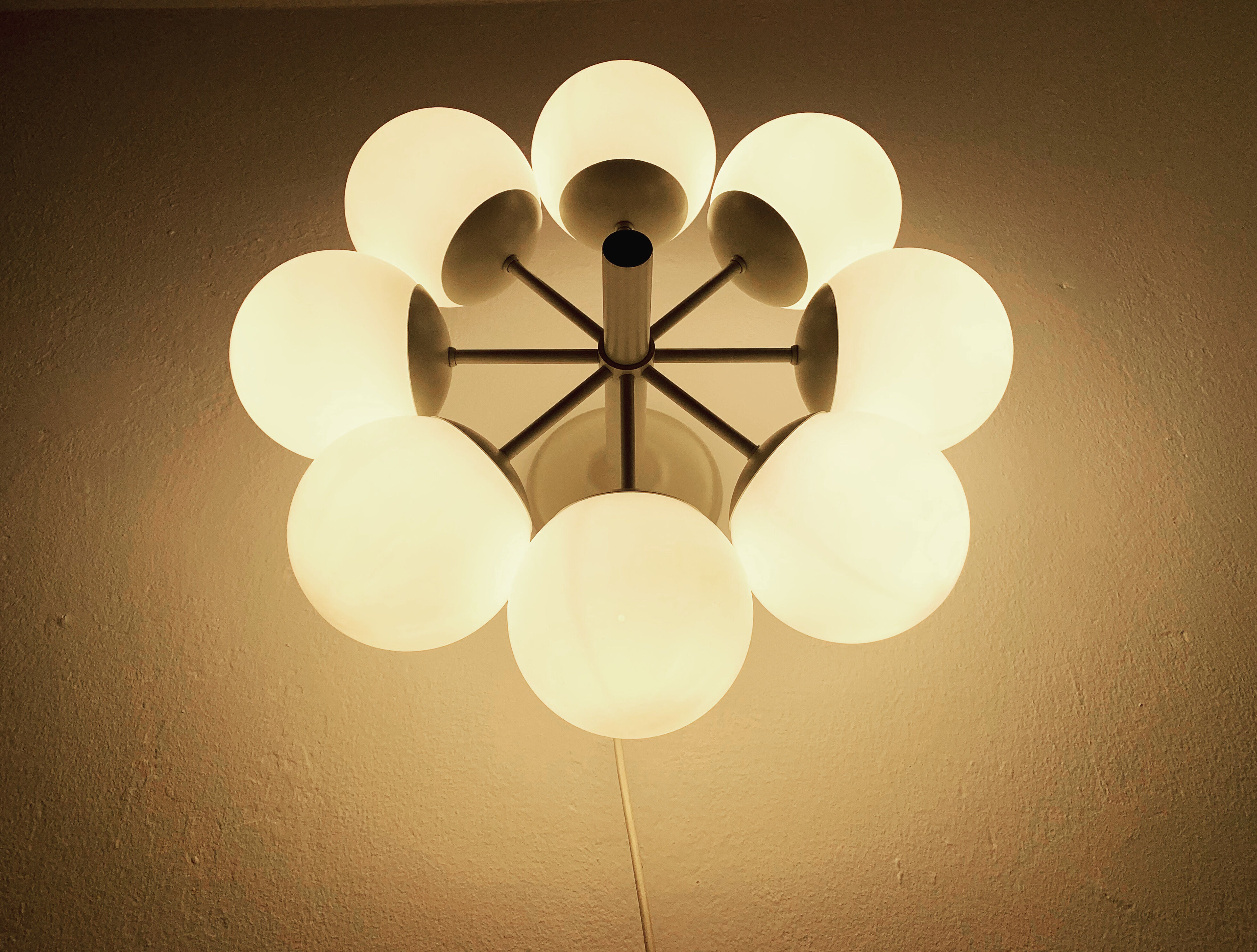 Opaline Sputnik chandelier by Kaiser Leuchten