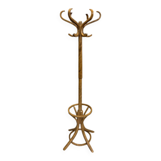 Baumann style 1960 swivel parrot coat rack in bent wood