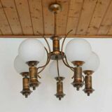 Vintage Copper Pendant Lamp / Hanging Light / Colonial Chandelier 1970's