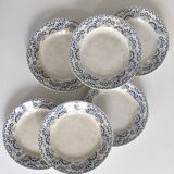 Set of 6 iron earthenware plates