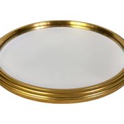 Round mirror tray in gold metal D.23