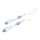 Salad serving set in antique ivory, silver-plated handle.