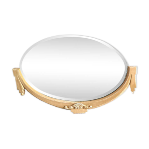 Miroir sculpté en bois - forme ovale