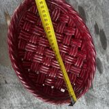 Corbeille, Vide Poche en céramique Tressée Vallauris années 50 L28cm/P20cm