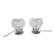Murano - Mazegga - Carlo Nason - table lamps (2) set - glass - chrome - 60'