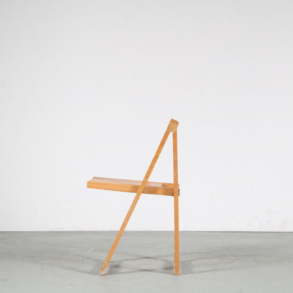 Chaise pliante en pin des années 1970