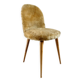 Chaise moumoute mordorée des années 60